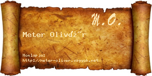 Meter Olivér névjegykártya